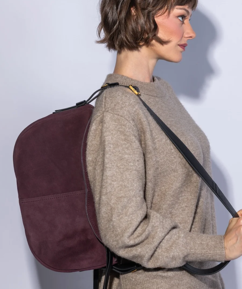 HOBO Contour Shoulder Crossbody Dark Cherry