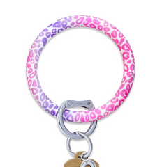 Pink Cheetah Silicone Key Ring