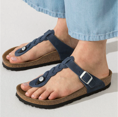Gizeh Braided Navy Oil Leather