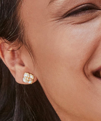Dira Stone Earrings - Gold